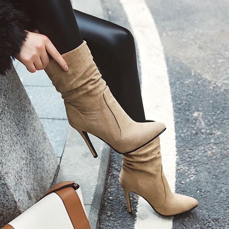 High Heel Stiletto Boots with Pointed Toe in 3 Colors