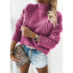 Turtleneck Long Sleeve Sweater in 8 Colors S-3XL