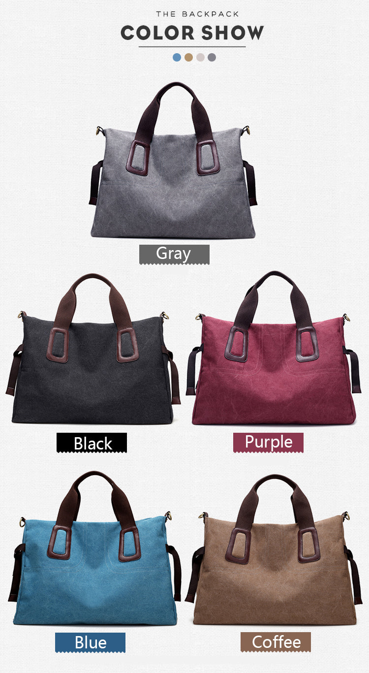 Large Capacity Canvas Hand Shoulder Tote Bag in 5 Colors