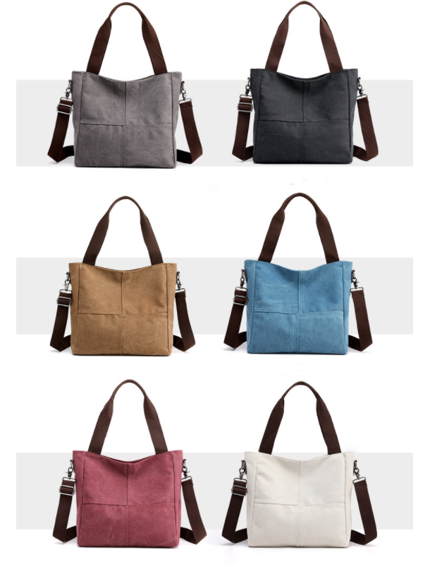 Canvas Crossbody Bag with Adjustable Shoulder Strap