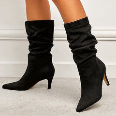 Suede Pointed Toe Stiletto Boots