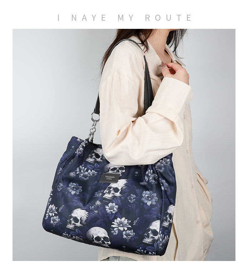 Large Capacity Skull Print Shoulder Bag