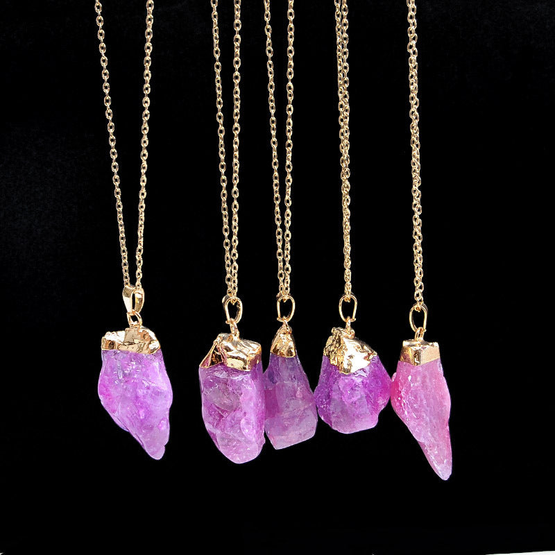 Necklace with Crystal Pendant in 9 Colors