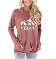 Langärmliges Mama Bear Top mit Taschen in 10 Farben S-XXL