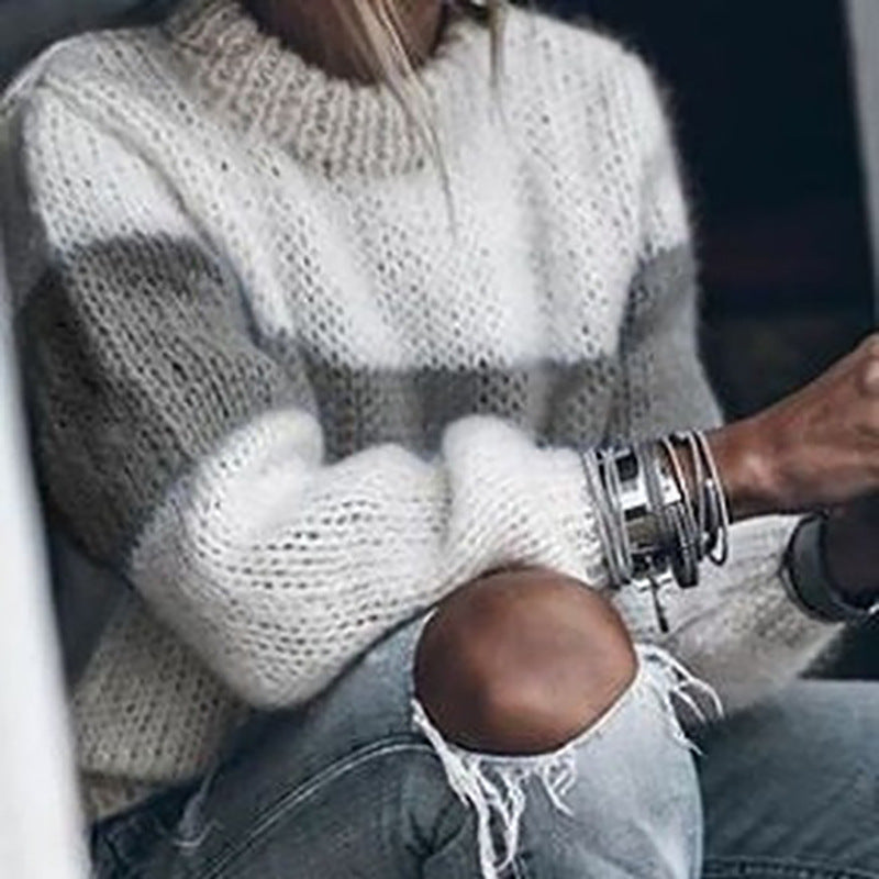 Long Sleeve Mohair Knit Sweater in 5 Colors S-XXXL