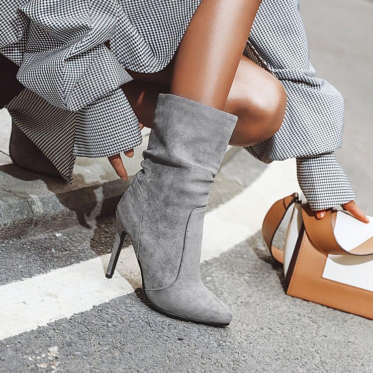 High Heel Stiletto Boots with Pointed Toe in 3 Colors