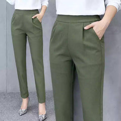 Slim Fit Pleated Pants with Pockets