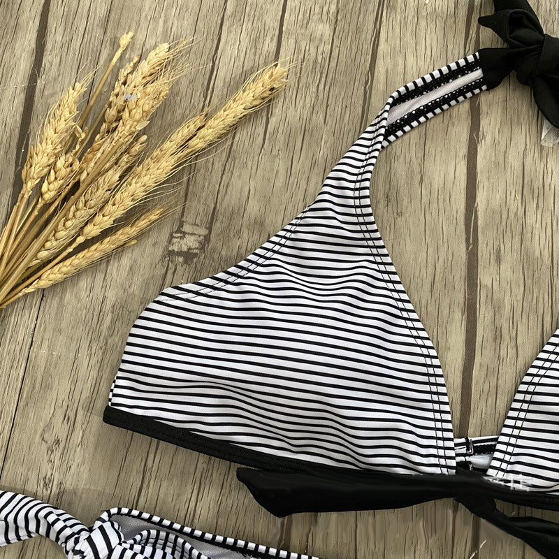 Padded Halter Neck Bikini with Low Waist Bottoms