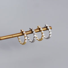 Sterling Silver Zircon Diamond Loop Earrings