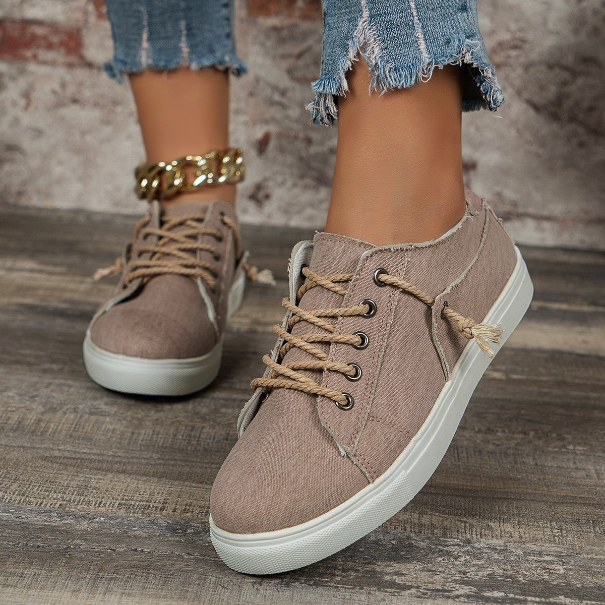 Baskets basses en denim