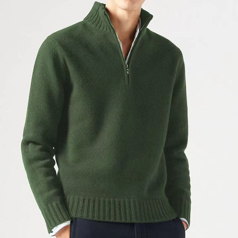 Thick Half-Zip Long Sleeve Men's Sweater