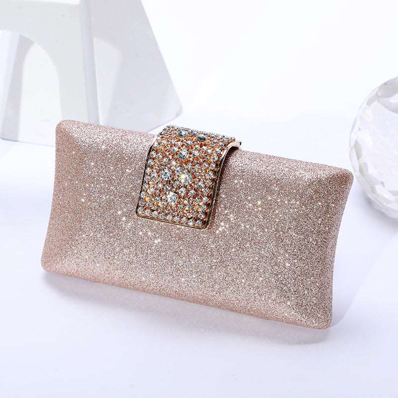 Elegant Rhinestone Clutch with Chain Shoulder Strap