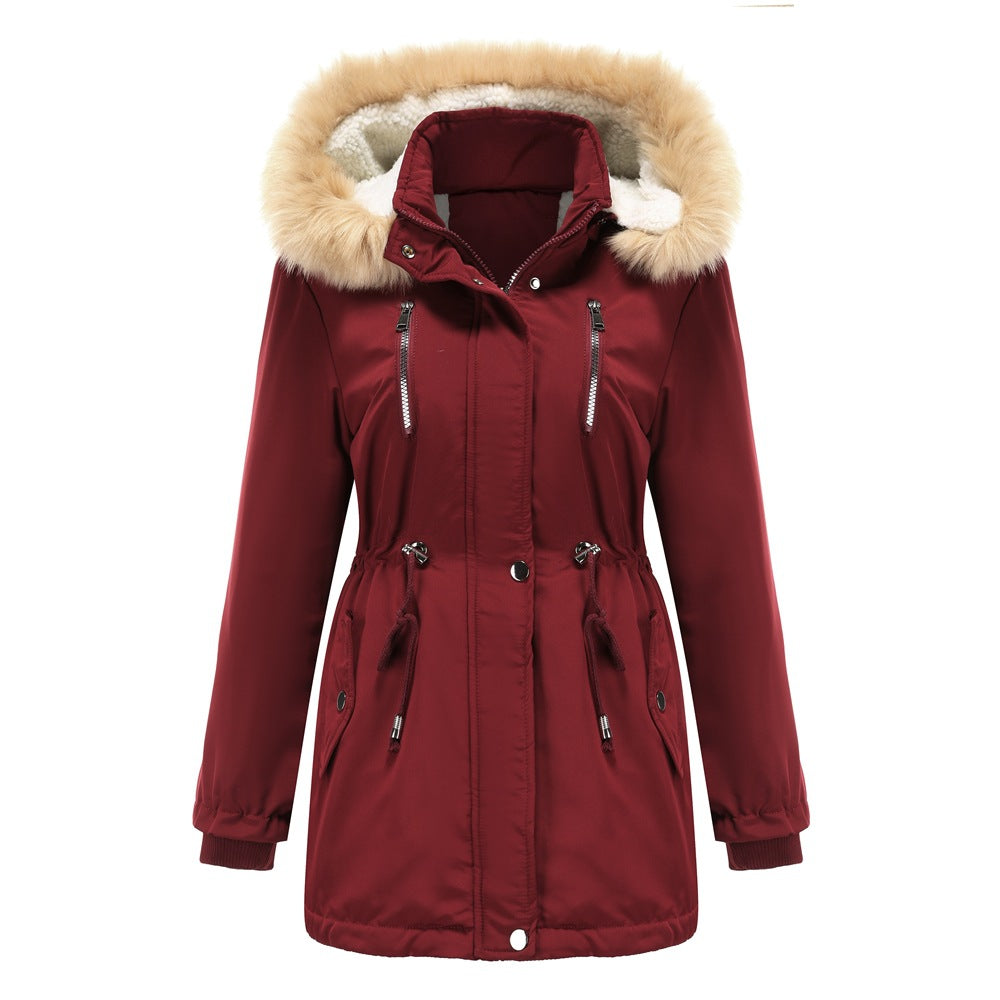 Fleece Winter Coat with Detachable Hood in 5 Colors S-5XL