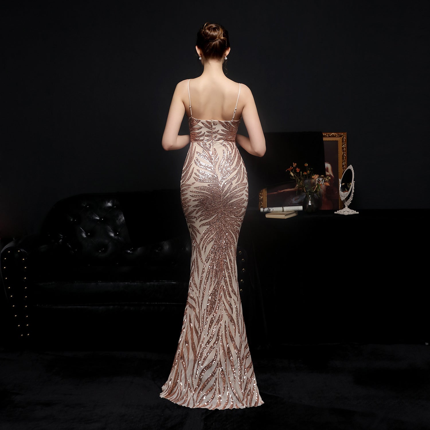 Sequined Mermaid Evening Dress in 4 Colors S-2XL