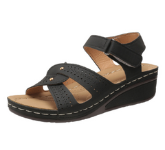 Cross-Strap Low Wedge Heel Sandals in 5 Colors