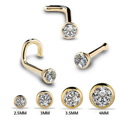 Nose Stud with Gem in 3 Colors and 4 Sizes