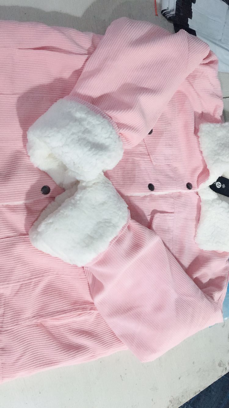 Fleecegefütterte Cordjacke mit Taschen