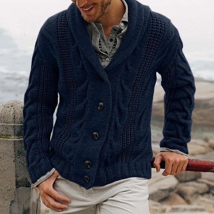 Men's Knit Cardigan Sweater in 4 Colors S-XXL