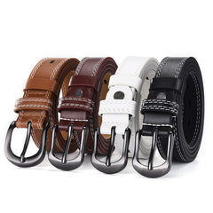 Unisex PU Leather 3'5â€?Belt in 4 Colors