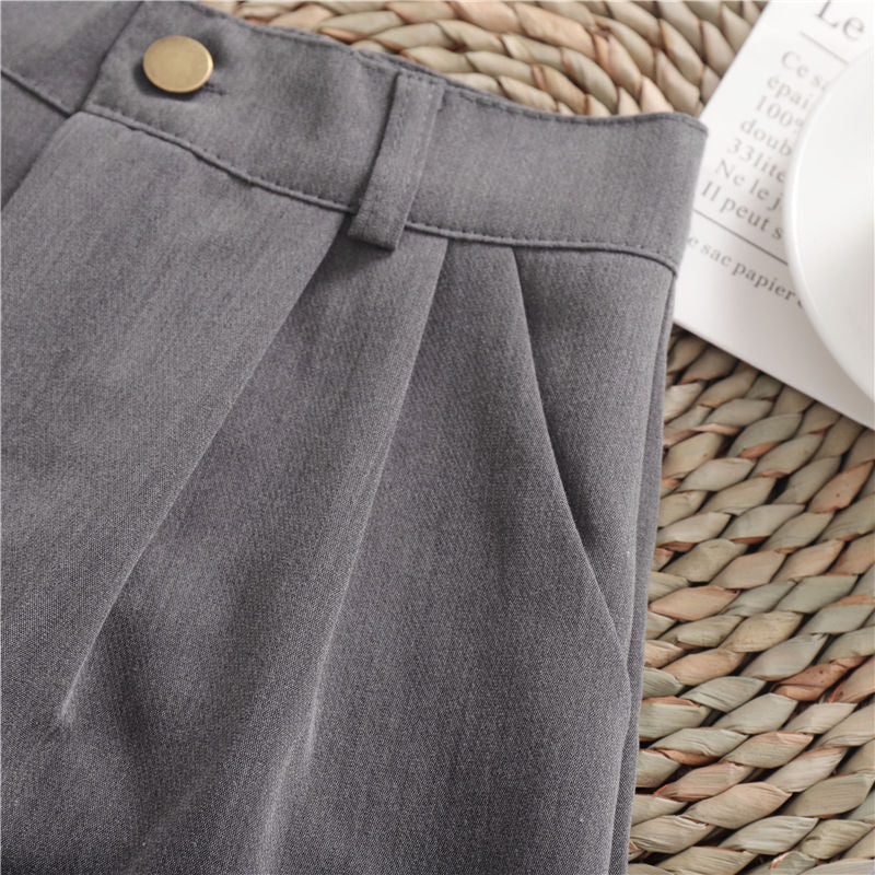 Solid Color Wide Leg Casual Shorts