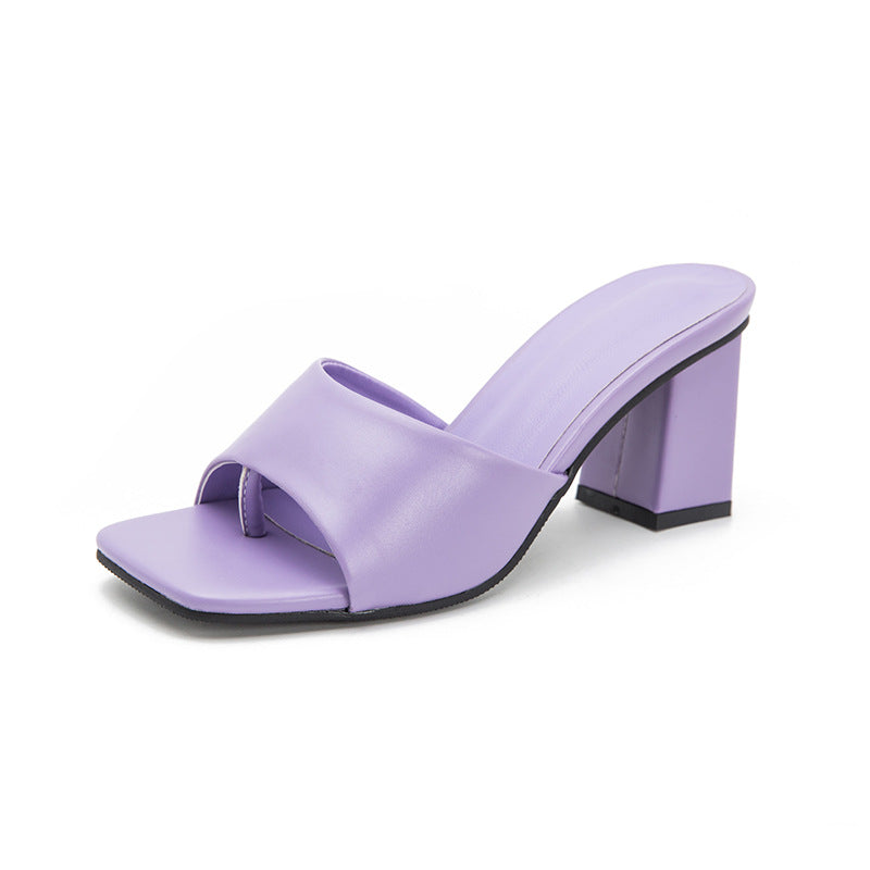 Slip-On Block Heel Sandals in 4 Colors