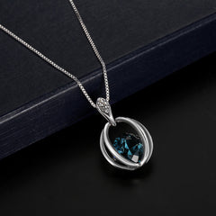 Silver Necklace and Matching Earring Set with Gemstones