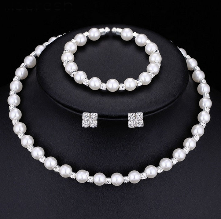 Pearl and Crystal 3-Piece Jewellery Set