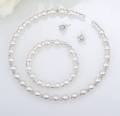 Pearl and Crystal 3-Piece Jewellery Set