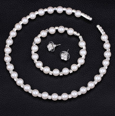 Pearl and Crystal 3-Piece Jewellery Set