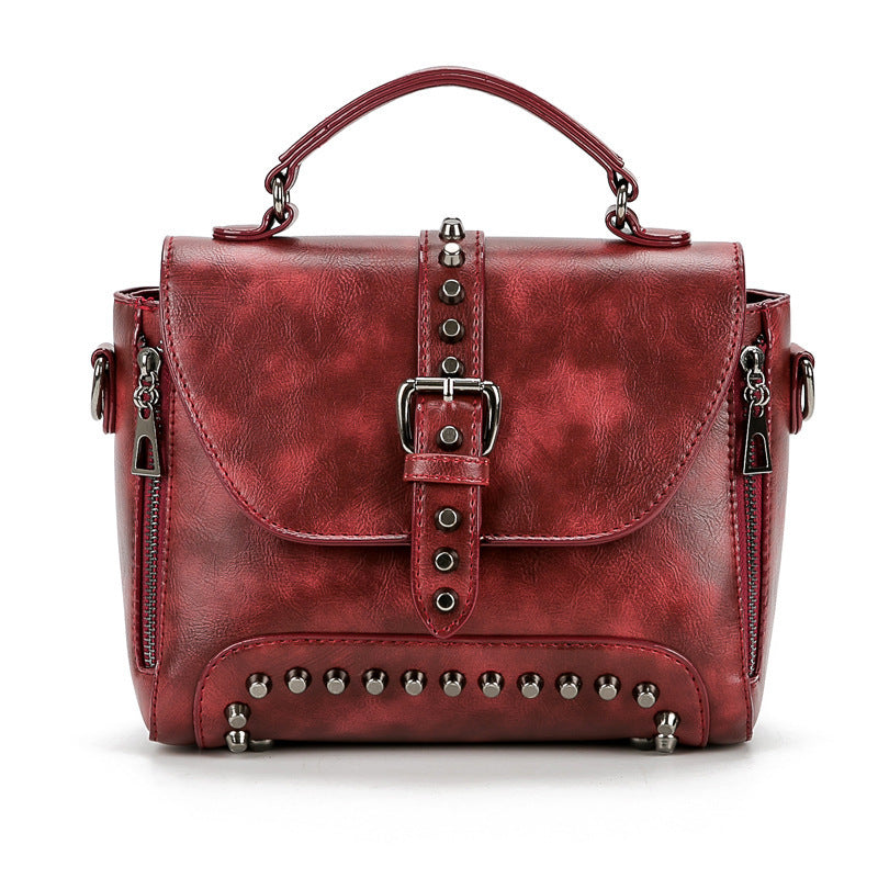 Studded Messenger Bag with Adjustable Strap in 13 Colors