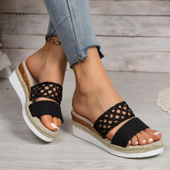 Wedge Sandals with Braided Strap