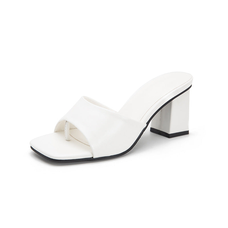 Slip-On Block Heel Sandals in 4 Colors