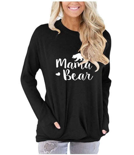 Langärmliges Mama Bear Top mit Taschen in 10 Farben S-XXL
