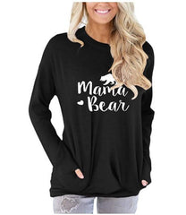 Langärmliges Mama Bear Top mit Taschen in 10 Farben S-XXL