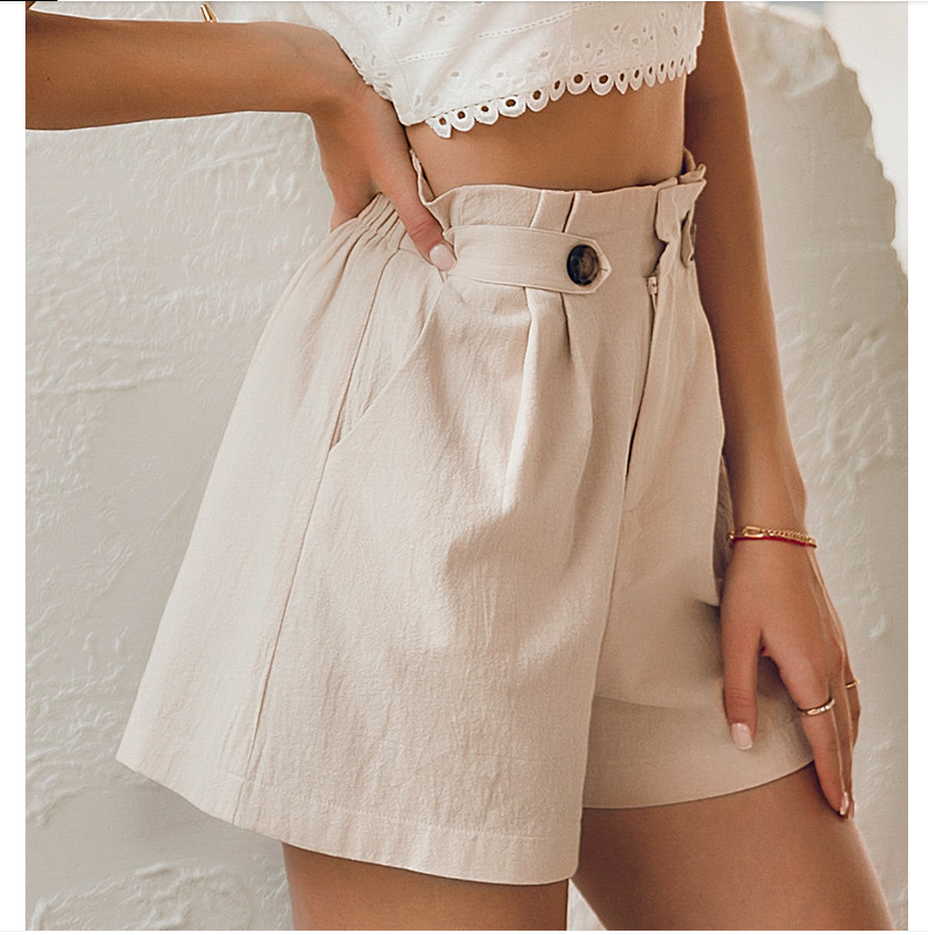 Casual Pleated Shorts with Pockets in 2 Colors S-L