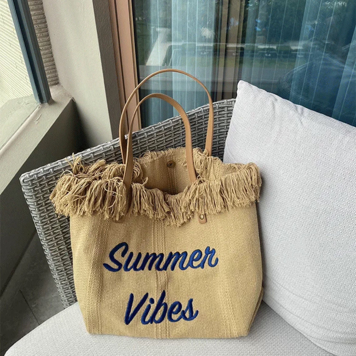 Summer Vibes Beach Bag Tote in 5 Colors