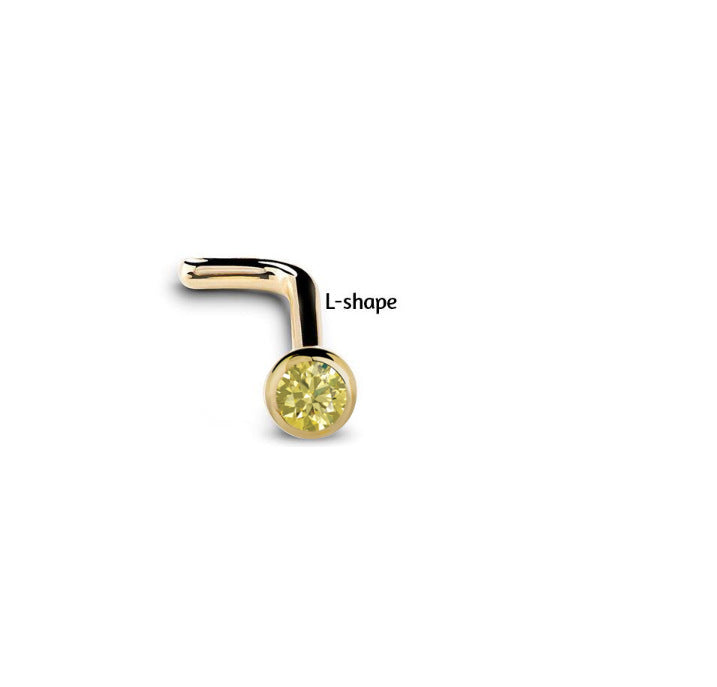 Nose Stud with Gem in 3 Colors and 4 Sizes