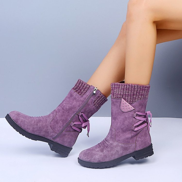 Suede Snow Boots with Side Zipper in 6 Colors
