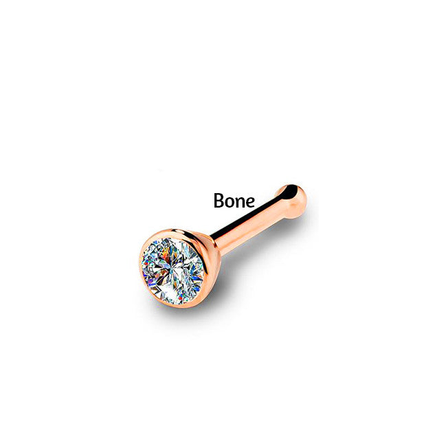 Nose Stud with Gem in 3 Colors and 4 Sizes