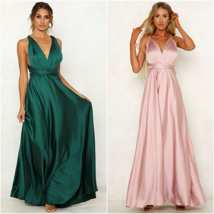 Ärmelloses Kleid mit V-Ausschnitt, offenem Rücken und hoher Taille in 2 Farben S-XXL