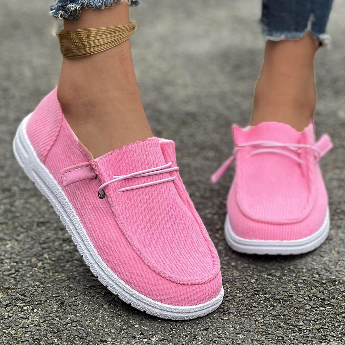 Flat Bottom Slip On Casual Boat Shoes