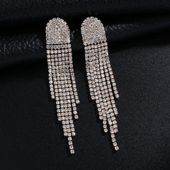 Rhinestone Tassel Earrings in 4 Colors