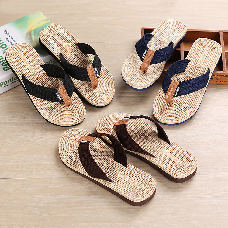 Non-Slip Wood Grain Flip-Flops in 2 Colors