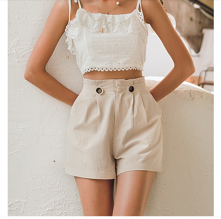 Casual Pleated Shorts with Pockets in 2 Colors S-L