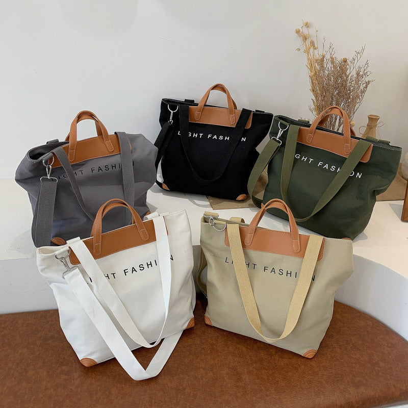 Canvas Large Capacity Shoulder Crossbody Bag in 5 Colors