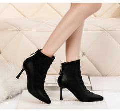 Stiletto Heel Pointed Toe Ankle Boots