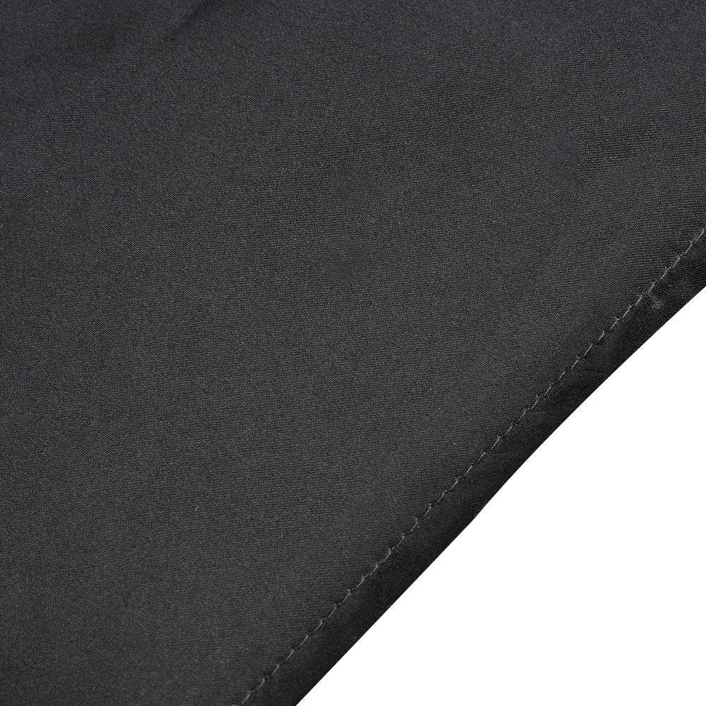 Schwarzes kurzärmliges Midikleid mit hohem Halsausschnitt und Taschen S-XXL
