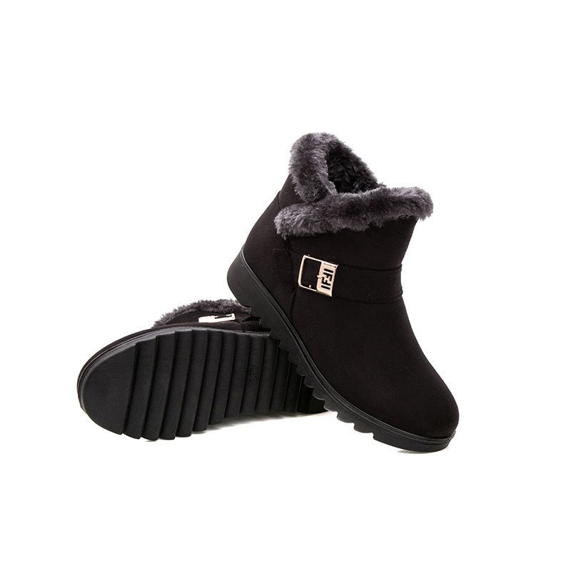 Low Heel Plush Ankle Boots in 3 Colors