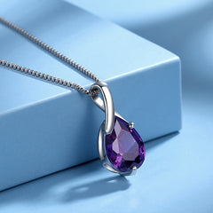 Sterling Silber Halskette mit Amethyst Anhänger