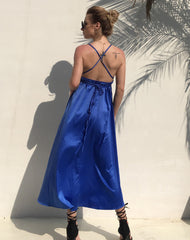 V-Neck Halter Maxi Dress with Open Back in 12 Colors S-XXL